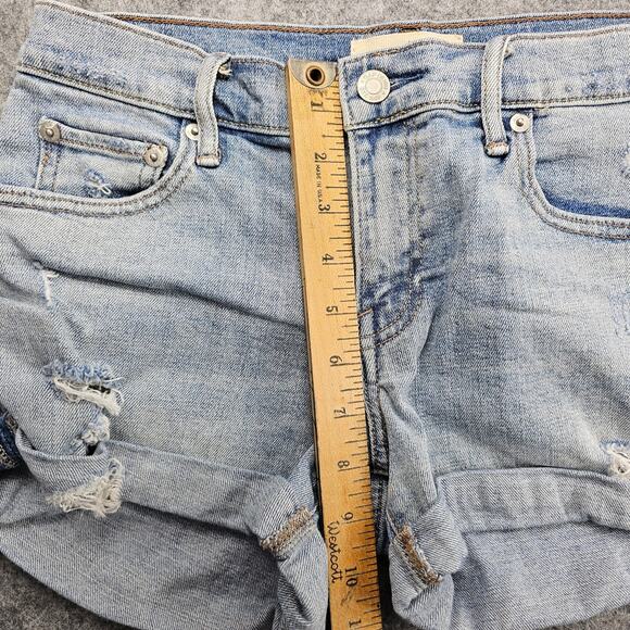 Gap Jeans Shorts Size 27 Vintage Cutoff Light Indigo 3 inch Inseam Distressed - Picture 5 of 10